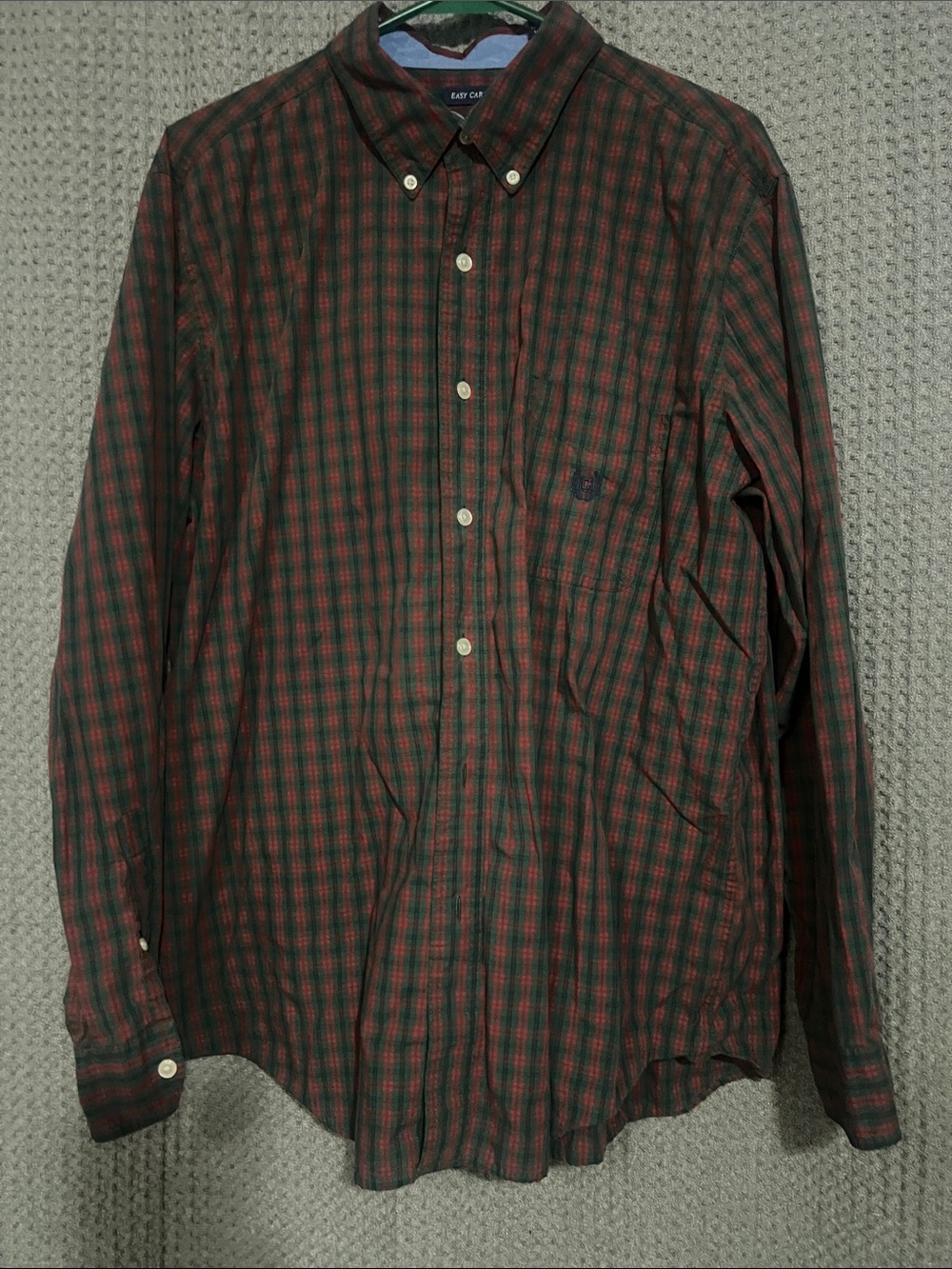Chaps Red and Green Plaid Button-Down Shirt